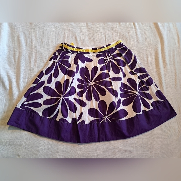 Mini Boden girls size 11-12 years purple floral lined skirt, VGUC - Picture 3 of 6